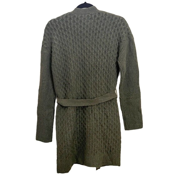 L'Agence NWT Juna Olive Cable Honeycomb Knit Cardigan Coat Coatigan XS Tall XST - Picture 3 of 5